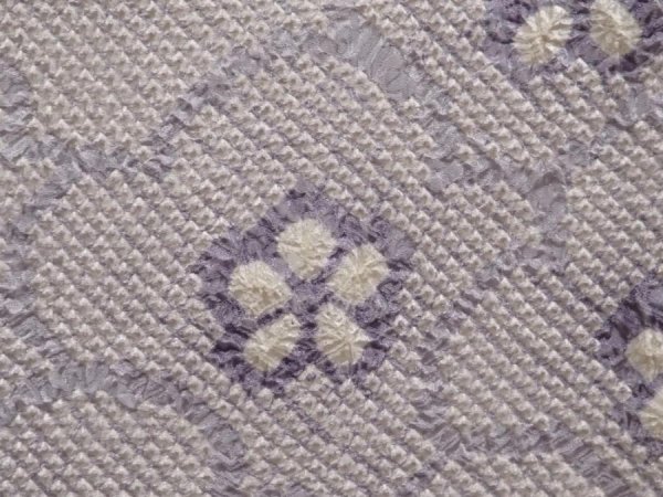 Photo4: 6901T06z440 Vintage Japanese Kimono Silk SHIBORI HAORI Plum blossom Lavender (4)