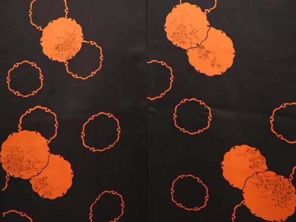 Photo3: 6901T07z550 Vintage Japanese Kimono Silk HAORI Yukiwa Black (3)