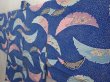Photo2: 6901T09z550 Vintage Japanese Kimono Silk HAORI Flowers Oriental blue (2)
