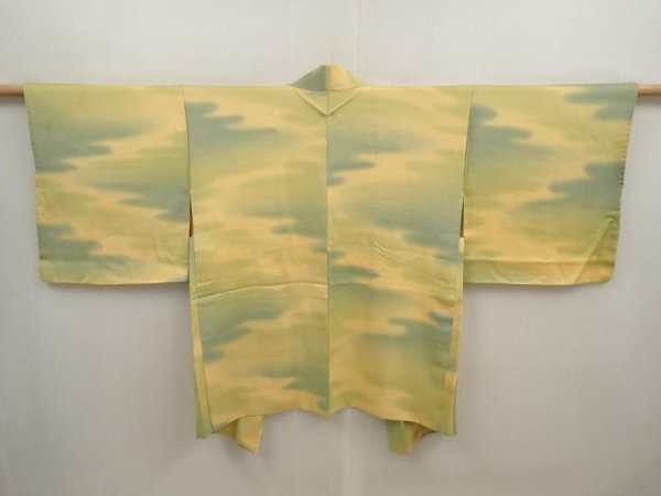 Photo1: 6901T10z480 Vintage Japanese Kimono Silk HAORI  Straw yellow (1)