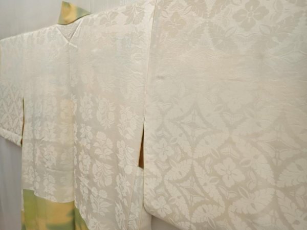 Photo8: 6901T10z480 Vintage Japanese Kimono Silk HAORI  Straw yellow (8)