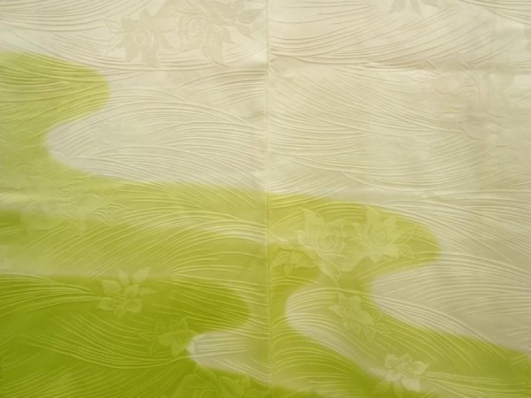 Photo3: 6901T11z500 Vintage Japanese Kimono Silk HAORI Rose Light cream (3)
