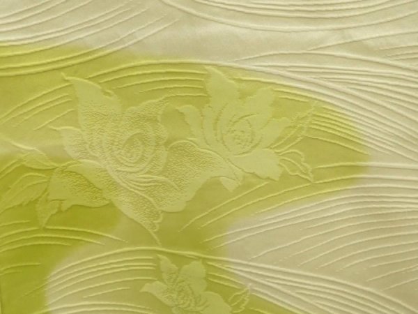 Photo4: 6901T11z500 Vintage Japanese Kimono Silk HAORI Rose Light cream (4)