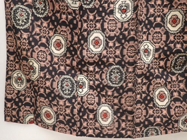 Photo4: 6901T12z650 Vintage Japanese Kimono Silk MEISEN KOMON  Black (4)