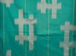 Photo4: 6901T13z570 Vintage Japanese Kimono Silk MEISEN KOMON Kasuri Green-Blue (4)