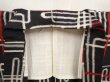 Photo7: 6901T14z340 Vintage Japanese Kimono Silk HITOE MEISEN KOMON  Black (7)