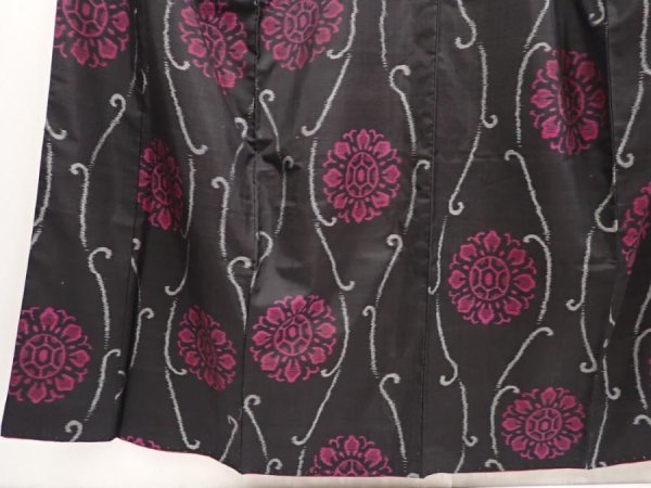 Photo4: 6901T15z560 Vintage Japanese Kimono Silk MEISEN KOMON Black (4)