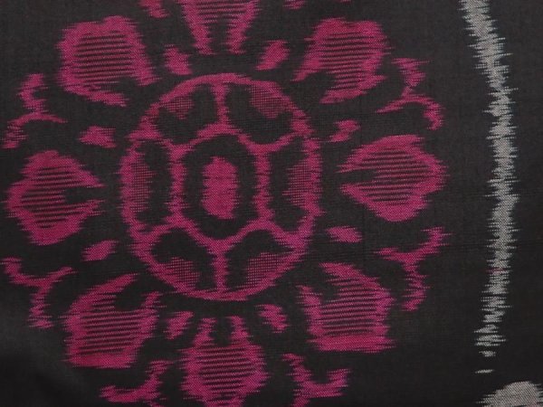 Photo6: 6901T15z560 Vintage Japanese Kimono Silk MEISEN KOMON Black (6)