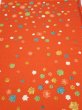 Photo1: 2H01z60  Japanese Kimono Silk  FABRIC Maple Orange-Red 40.9x14.4 (1)