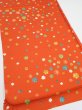Photo2: 2H01z60  Japanese Kimono Silk  FABRIC Maple Orange-Red 40.9x14.4 (2)