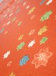 Photo4: 2H01z60  Japanese Kimono Silk  FABRIC Maple Orange-Red 40.9x14.4 (4)