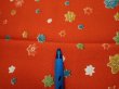Photo6: 2H03z90  Japanese Kimono Silk  FABRIC Maple Orange-Red 65.0x14.4 (6)