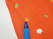 Photo6: 2H06z80  Japanese Kimono Silk  FABRIC Maple Orange-Red 63.8x14.6 (6)