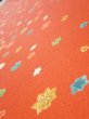 Photo4: 2H07z40  Japanese Kimono Silk  FABRIC Maple Orange-Red 58.7x7.1 (4)