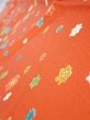 Photo5: 2H10z30  Japanese Kimono Silk  FABRIC Maple Orange-Red 33.5x7.1 (5)