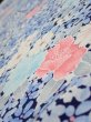 Photo4: 2H01z60  Japanese Kimono Silk  FABRIC Flowers Navy 45.3x14.6 (4)