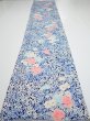 Photo5: 2H06z90  Japanese Kimono Silk  FABRIC Flowers Navy 71.7x14.6 (5)