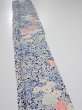 Photo3: 2H07z50  Japanese Kimono Silk  FABRIC Flowers Navy 64.6x7.7 (3)