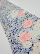 Photo1: 2H08z50  Japanese Kimono Silk  FABRIC Flowers Navy 64.6x7.7 (1)