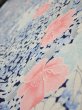 Photo4: 2H08z50  Japanese Kimono Silk  FABRIC Flowers Navy 64.6x7.7 (4)