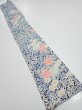 Photo5: 2H08z50  Japanese Kimono Silk  FABRIC Flowers Navy 64.6x7.7 (5)