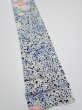 Photo2: 2H09z60  Japanese Kimono Silk  FABRIC Flowers Navy 89.8x6.9 (2)