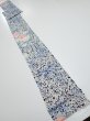 Photo5: 2H09z60  Japanese Kimono Silk  FABRIC Flowers Navy 89.8x6.9 (5)