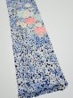 Photo3: 2H10z30  Japanese Kimono Silk  FABRIC Flowers Navy 39.0x6.9 (3)