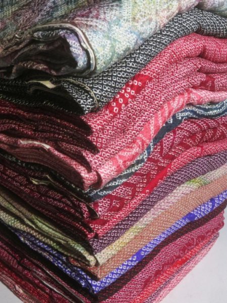 Photo1: SUSH01z10  Japanese Kimono Silk SHIBORI HAORI 20pcs FREE SHIPPING (1)