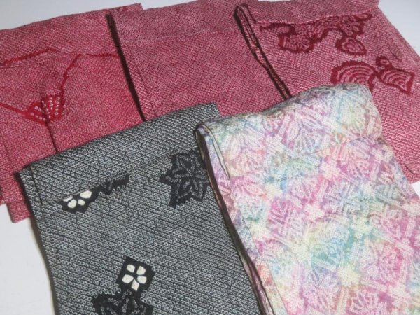 Photo2: SUSH01z10  Japanese Kimono Silk SHIBORI HAORI 20pcs FREE SHIPPING (2)