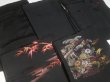 Photo3: SUSG01z14  Japanese Kimono Silk BLACK HAORI 25pcs FREE SHIPPING (3)
