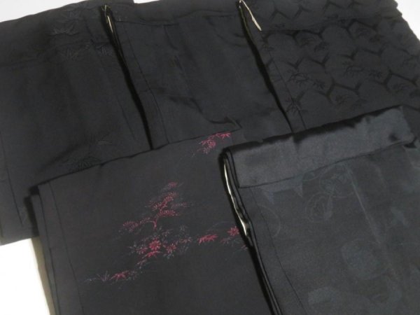 Photo2: SUSG02z14  Japanese Kimono Silk BLACK HAORI 25pcs FREE SHIPPING (2)