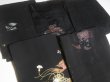 Photo3: SUSG02z14  Japanese Kimono Silk BLACK HAORI 25pcs FREE SHIPPING (3)