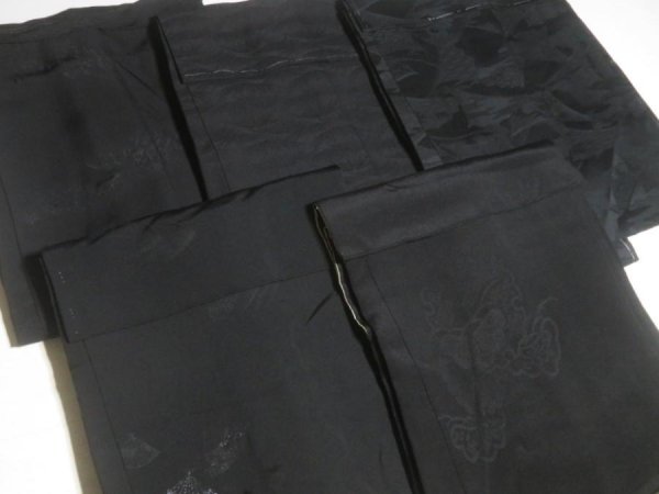 Photo4: SUSG02z14  Japanese Kimono Silk BLACK HAORI 25pcs FREE SHIPPING (4)