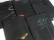 Photo6: SUSG02z14  Japanese Kimono Silk BLACK HAORI 25pcs FREE SHIPPING (6)