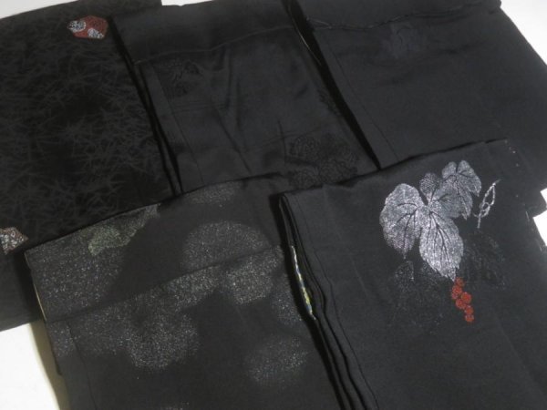 Photo2: SUSG03z14  Japanese Kimono Silk BLACK HAORI 25pcs FREE SHIPPING (2)