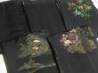 Photo5: SUSG03z14  Japanese Kimono Silk BLACK HAORI 25pcs FREE SHIPPING (5)
