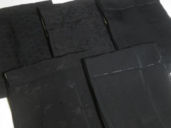 Photo6: SUSG03z14  Japanese Kimono Silk BLACK HAORI 25pcs FREE SHIPPING (6)