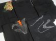 Photo3: SUSG04z14  Japanese Kimono Silk BLACK HAORI 25pcs FREE SHIPPING (3)