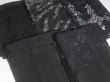 Photo5: SUSG05z14  Japanese Kimono Silk BLACK HAORI 25pcs FREE SHIPPING (5)