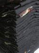Photo1: SUSG06z14  Japanese Kimono Silk BLACK HAORI 25pcs FREE SHIPPING (1)
