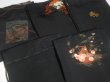 Photo2: SUSG06z14  Japanese Kimono Silk BLACK HAORI 25pcs FREE SHIPPING (2)