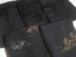 Photo3: SUSG06z14  Japanese Kimono Silk BLACK HAORI 25pcs FREE SHIPPING (3)