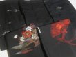 Photo3: SUSG07z14  Japanese Kimono Silk BLACK HAORI 25pcs FREE SHIPPING (3)