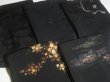 Photo5: SUSG07z14  Japanese Kimono Silk BLACK HAORI 25pcs FREE SHIPPING (5)