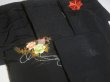Photo3: SUSG08z14  Japanese Kimono Silk BLACK HAORI 25pcs FREE SHIPPING (3)