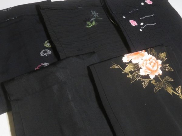 Photo6: SUSG08z14  Japanese Kimono Silk BLACK HAORI 25pcs FREE SHIPPING (6)