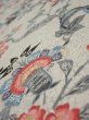 Photo4: 4K01z50  Japanese Kimono Silk  FABRIC Flowers Off-white 39.4x14.4 (4)
