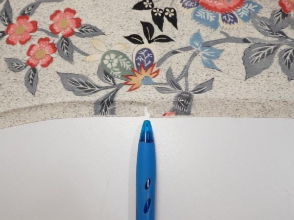 Photo6: 4K01z50  Japanese Kimono Silk  FABRIC Flowers Off-white 39.4x14.4 (6)