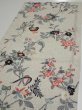 Photo3: 4K02z50  Japanese Kimono Silk  FABRIC Flowers Off-white 39.4x14.4 (3)